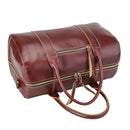 BAIGIO Genuine Leather Travel Duffel Gym Bag Overnight Luggage Tote - Burgundy - Like New