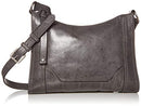 34DB770 FRYE WOMEN'S MELISSA ZIP CROSSBODY BAG, ADJUSTABLE STRAP - CARBON - Like New