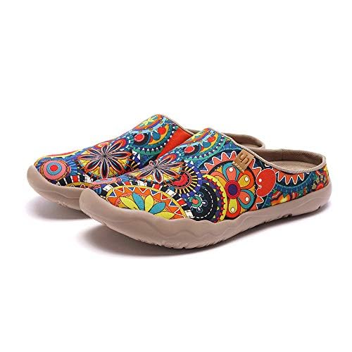 W0107068 UIN Women Slip On Mules Comfortable Wide Toe Casual Art Shoes - 9 - Brand New