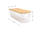 SMART DESIGN BIN WITH BAMBOO LID - TAN/CLEAR - Brand New