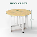 KASSHOM ROUND DROP-LEAF FOLDING DINING TABLE, HKLD03A1A01 - OAK - Like New