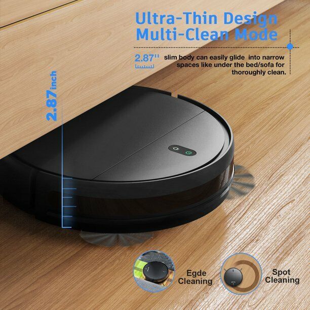GTTVO Robot Vacuum Cleaner Mop 2 in 1 Mopping Robotic Vacuum Combo BR150 - Black Like New