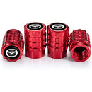 PREETH WHEEL CAP REPLACEMENT FOR MAZDA,TIRE CAPS COVER AIR VALVE STEM (4PCS) RED - Like New