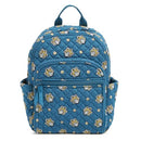 38890-18737 VERA BRADLEY PREMIUM COTTON SMALL BACKPACK - TEAL AND GOLD PAISLEY - Like New