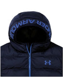 Under Armour Boys' Pronto Colorblock Puffer Jacket, Youth L - Navy/Ether Blue - Brand New