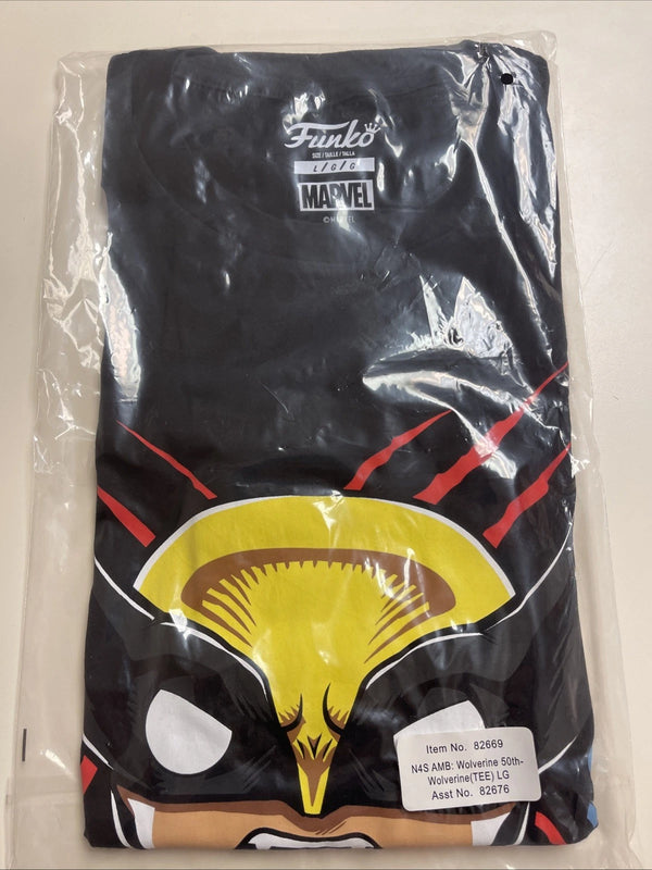 FUNKO T-SHIRT WOLVERINE 50TH MCC EXCLUSIVE TEE LG - L - BLACK/YELLOW/RED - Like New
