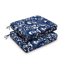 Downluxe Waterproof Square Corner Seat Cushion, 2 Pack - Blue Carp - Brand New