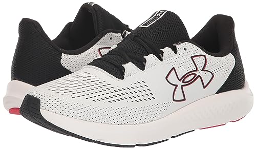 UNDER ARMOUR MEN'S CHARGED PURSUIT 3 BIG LOGO SHOE SIZE MEN'S 8 WHITE/BLACK/RED - Like New