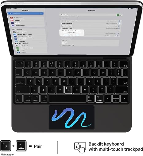 Typecase 10.9" iPad 10th Gen Edge Slim Magnetic Backlit Keyboard Case - Black Like New