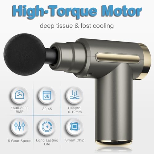 COTSOCO MASSAGE GUN, DEEP TISSUE PAIN RELIEF, 4 MASSAGE HEADS, M697 - GRAY - Like New
