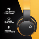 MOVSSOU E7 Active Noise Cancelling Headphones Bluetooth Wireless - Deep Yellow Like New