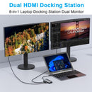 AIBILANGOSE DOCKING STATION DUAL MONITOR USB C LAPTOP DOCKING STATION - GREY - Like New