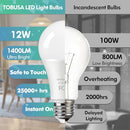 TOBUSA LED Light Bulbs A19 Standard E26 Medium Screw 12W Yellow White 12 Pack - Like New