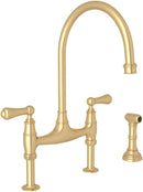 ROHL U.4719L-SEG-2WIDESPREAD BRIDGE KITCHEN FAUCET - INCLUDES SIDE SPRAY - Like New