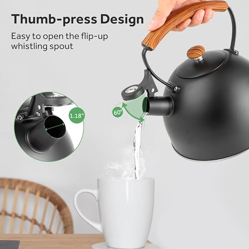 YSSOA WHISTLING STOVETOP TEA KETTLE 3.2 QUART STAINLESS STEEL TEAPOT HOT WATER - Like New