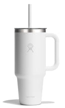 HYDRO FLASK 40 OZ CLEAR LID TUMBLER WITH STRAW HANDLE - INSULATED - WHITE - Like New