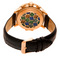 Heritor Automatic Aura Semi-Skeleton Leather Band Watch - BLACK/ROSE GOLD Like New
