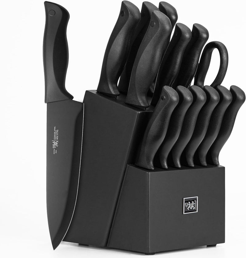 HUNTER.DUAL 15 Pcs Black knife sets - Black Like New