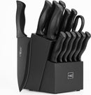 HUNTER.DUAL 15 Pcs Black knife sets - Black - Scratch & Dent