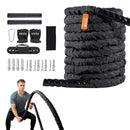 VEVOR BATTLE ROPE, 1.5" DIAMETER 30FT POLYESTER EXERCISE ROPE - BLACK - Like New