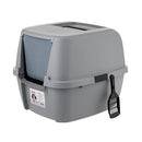 Litter Genie Enclosed Litter Box, Front Door, Scoop, Handle, Gray/Black - Brand New