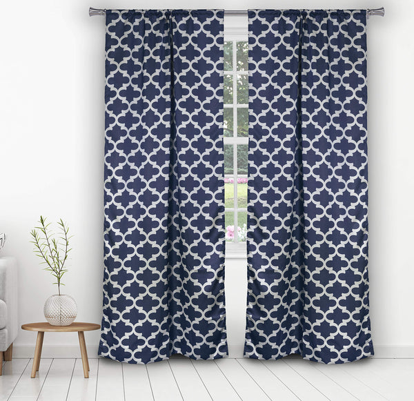 BLACKOUT365 L'KYRA BLACKOUT WINDOW CURTAIN 38 X 84 INCHES, NAVY - Brand New