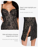 POPILUSH LACE V NECK FORMAL PARTY CORSET SHAPEWEAR DRESS WOMEN XL - BLACK - Like New