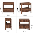 MINCETA 26.77" NIGHTSTAND WITH CHARGING STATION - WALNUT - Like New