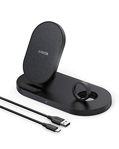 ANKER WIRELESS CHARGING STATION POWERWAVE SENSE 2-IN-1 STAND A2595 - BLACK - Like New