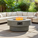 UNBRANDED 34" ROUND PROPANE FIRE PIT TABLE 50,000 BTU GLASS ROCKS - GRAY - Like New
