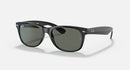 RAY-BAN NEW WAYFARER BLACK G-15 GREEN LENS 52mm - BLACK/GREEN - Like New