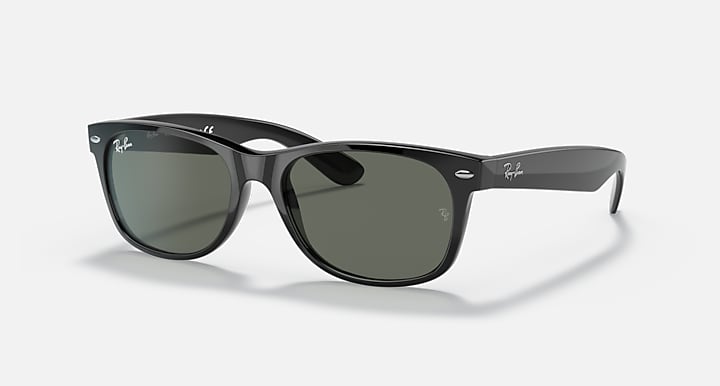 RAY-BAN NEW WAYFARER BLACK G-15 GREEN LENS 52mm - BLACK/GREEN - Like New