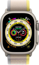 APPLE WATCH BAND TRAIL LOOP (49MM) RUGGED TITANIUM FINISH - S/M - YELLOW/BEIGE - Like New