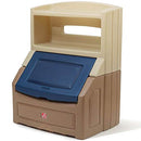 Step2 Lift and Hide Bookcase Storage Chest Bookshelf Organizer - Tan/Blue - Brand New