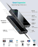 USB Docking Station Teolant 11 in 1 Triple Display Dual Monitor D3812 - BLACK Like New