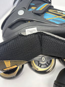WOOLITIME SPORTS ADJUSTABLE ROLLER BLADES, ILLUMINATING WHEELS, XL - BLACK BLUE - Like New