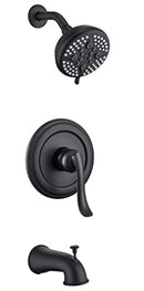 ELLO&ALLO MATTE BLACK SHOWER FAUCET TUB SPOUT SINGLE HANDLE COMBO SET - BLACK - Like New