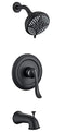 ELLO&ALLO MATTE BLACK SHOWER FAUCET TUB SPOUT SINGLE HANDLE COMBO SET - BLACK - Like New