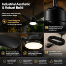 SUTEFAN 44'' OUTDOOR CEILING FAN DIMMABLE 3-COLOR LED LIGHT - BLACK - Like New