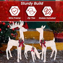 TOP TREASURES 3-PIECE REINDEER FAMILY - LIGHTED DEER SET - 210 LIGHTS - WHITE - Like New