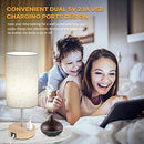 BRIGHTEVER BEDSIDE TABLE LAMPS WITH 2 USB CHARGING - CREAM - Like New