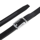 CARLO FELLINI GENUINE LEATHER RATCHET BELT ADJUSTABLE TRACK SILVER/BLACK - Brand New