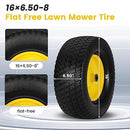 Upgrade 16x6.50-8 Tire and Wheel, Flat Free Lawn Mower Tire 16x6.50-8 (2-Pack) - Brand New