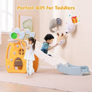 COSTWAY INDOOR FOLDABLE KIDS SLIDE,CLIMBER BASKETBALL HOOP & BALL BUFFER ZONE - Brand New