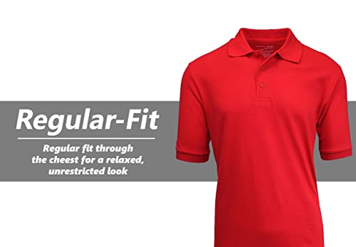 GALAXY BY HARVIC MENS POLO PIQUE SHIRT SIZE 2XL RED MPQ-54RD - Brand New