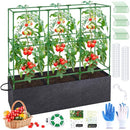 POILKMNI TOMATO CAGE 51×17×49 INCH WITH 46 GALLON GROW BAG - BLACK/GREEN - Brand New
