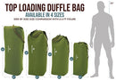 BEAR & BARK MEDIUM TOP LOADER DUFFEL 40" X 25" - GREEN - Like New