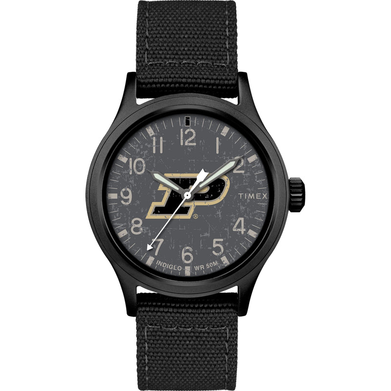 TIMEX TRIBUTE MEN'S COLLEGIATE SCOUT 40MM QUARTZ FABRIC PURDUE BOILERMAKERS - Brand New