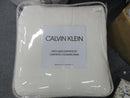 CALVIN KLEIN 3 PIECE QUEEN COMFORTER SET 92X96 4.78 LBS 100 COTTON - WHITE - Like New