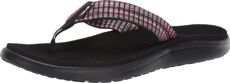 1019040 TEVA WOMEN'S VOYA FLIP FLOP BAR STREET MULTI BLACK SIZE 8 - Brand New